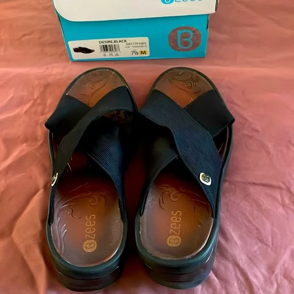 B Zees black slide ons. Never worn. - Picture 1 of 4